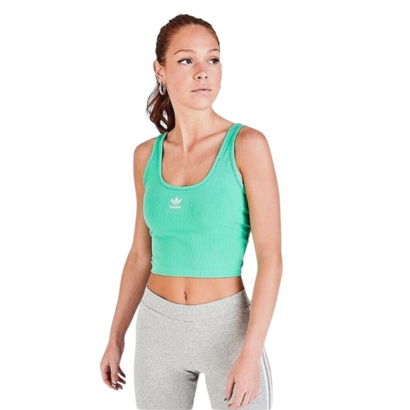 adidas Tops - Adidas Originals Adicolor Essentials Rib Tank Top Green Women Small